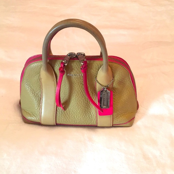 Coach bleecker edgepaint Preston leather satchel - Picture 1 of 6